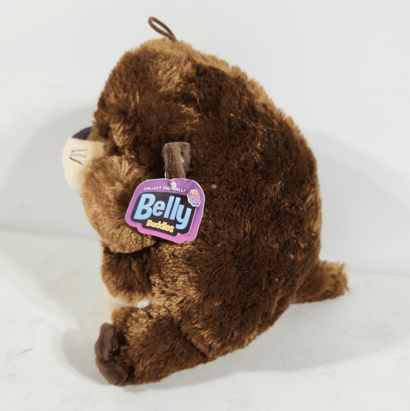 Plush Brown Otter Belly Buddies Stuffed Animal 8” Glitter Eyes Nanco - Thumbnail 3