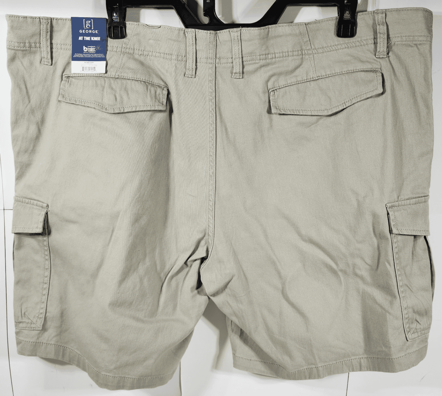 George Men's Size 46 Cargo Shorts At the Knee 10" Beige NEW - Thumbnail 4