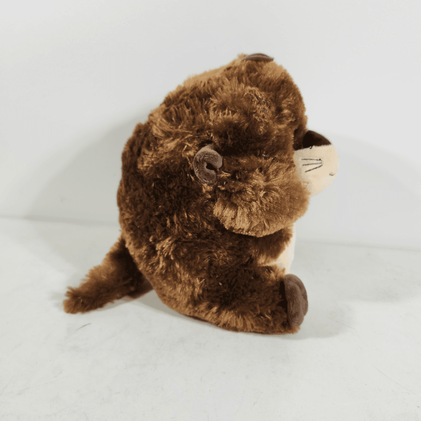Plush Brown Otter Belly Buddies Stuffed Animal 8” Glitter Eyes Nanco - Thumbnail 5