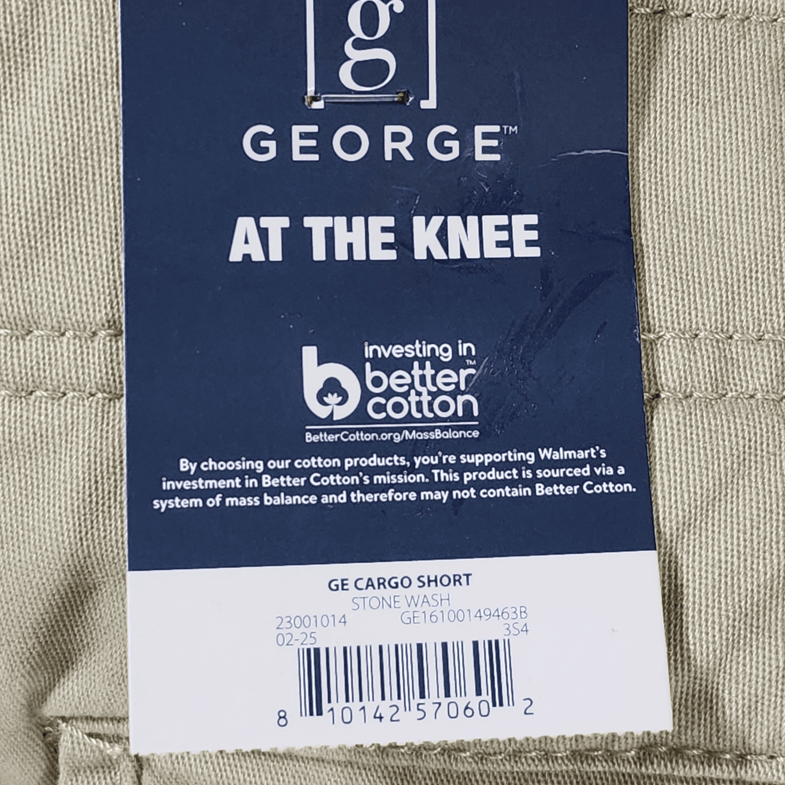 George Men's Size 46 Cargo Shorts At the Knee 10" Beige NEW - Thumbnail 8