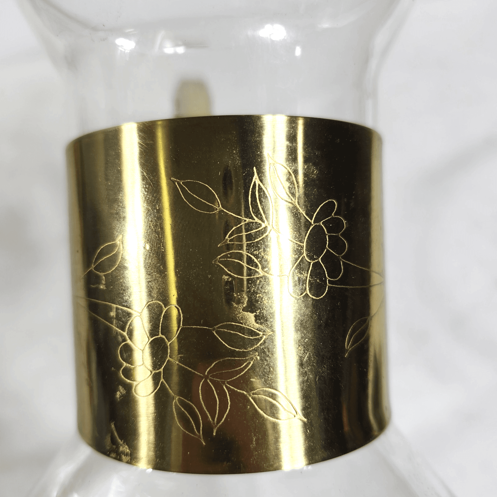 Princess House Brass And Crystal Carafe - Thumbnail 6