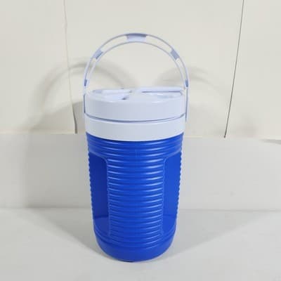 Vintage Rubbermaid 1 Gallon Beverage Cooler w/ Handle Blue & White - Thumbnail 3
