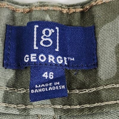 George Men's Size 46 Cargo Shorts At the Knee 10" Camo Green NEW - Thumbnail 7