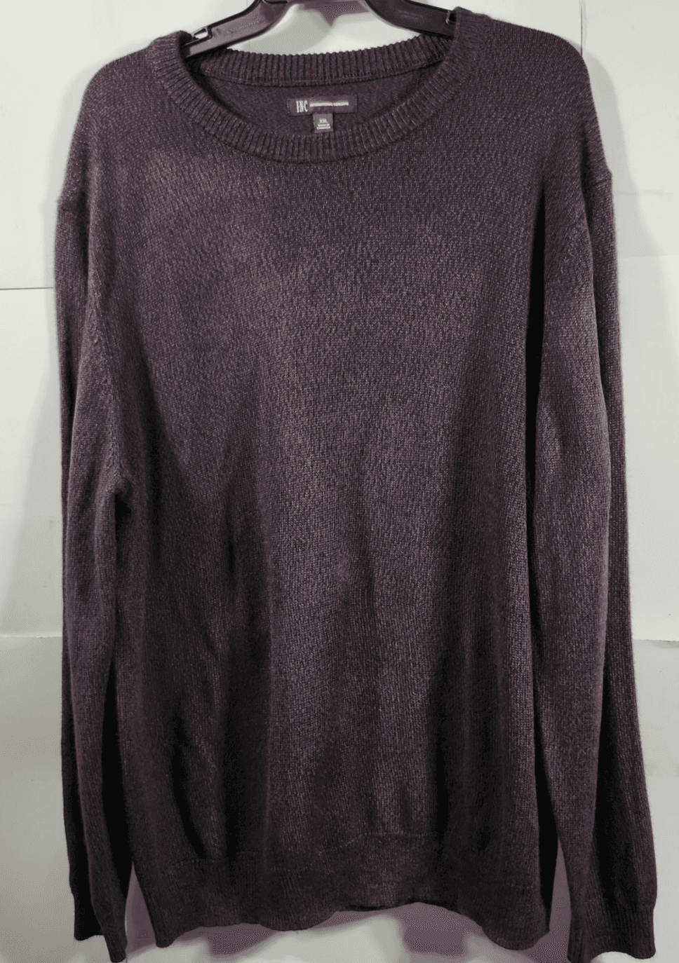 INC Sweater Men's XXL Long Sleeve Crew Neck Pullover Purple Black