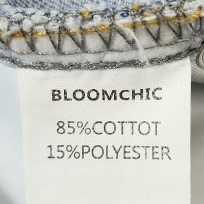 Bloomchic Womens Wide Leg Distressed Jeans Size 10 Light Blue Denim Pants NEW - Thumbnail 8