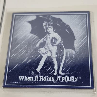 Vintage Refrigerator Magnet Morton Salt Girl When It Rains It Pours 2.5in - Thumbnail 2