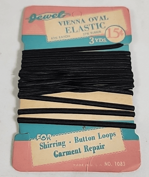 Vintage Jewel Vienna Oval Elastic Cord 1950s Advertising Made In USA - Thumbnail 2
