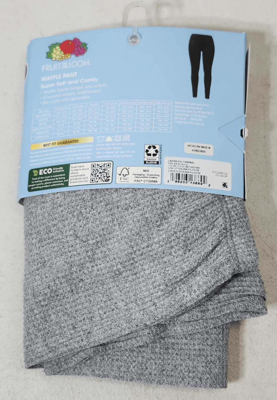 Women's XS Beyond Soft Thermal Pants Gray Fruit of the Loom NEW - Thumbnail 5