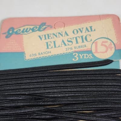 Vintage Jewel Vienna Oval Elastic Cord 1950s Advertising Made In USA - Thumbnail 4