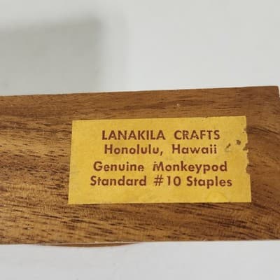 Vintage Wooden Hawaii Surfboard Shaped Stapler Lanakila 4.5" Desk Decor - Thumbnail 12