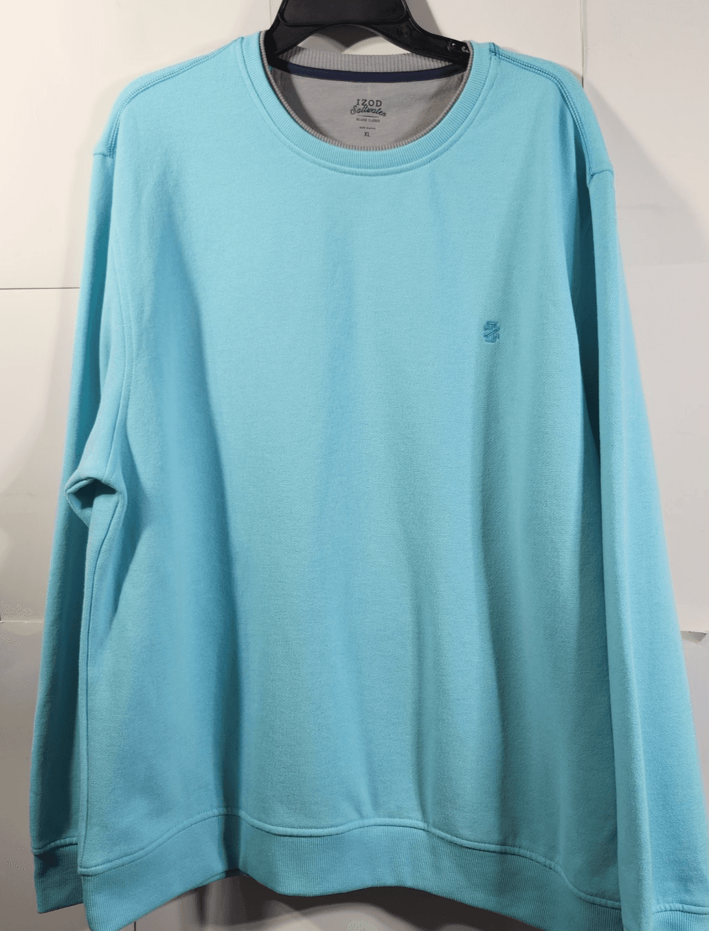 Men's Izod Saltwater XL Sweatshirt Blue Pullover Long Sleeve Stretch
