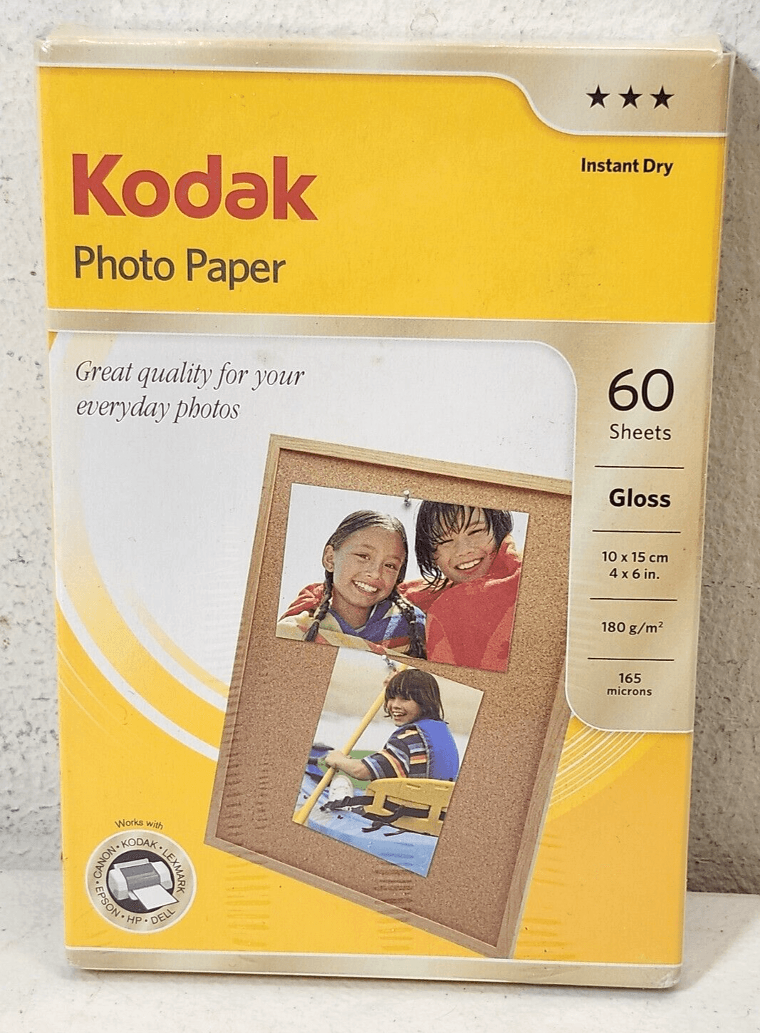 Kodak Photo Paper 60 Sheets 4x6 Gloss Printer Paper White NEW