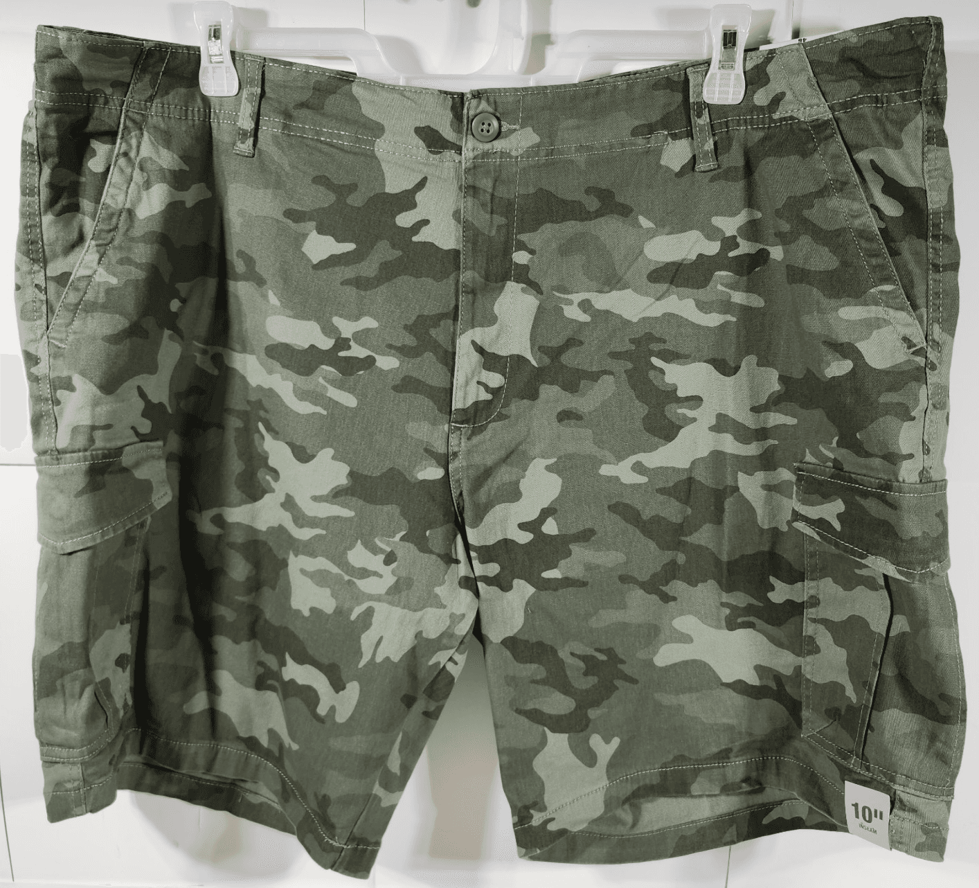 George Men's Size 46 Cargo Shorts At the Knee 10" Camo Green NEW - Thumbnail 5