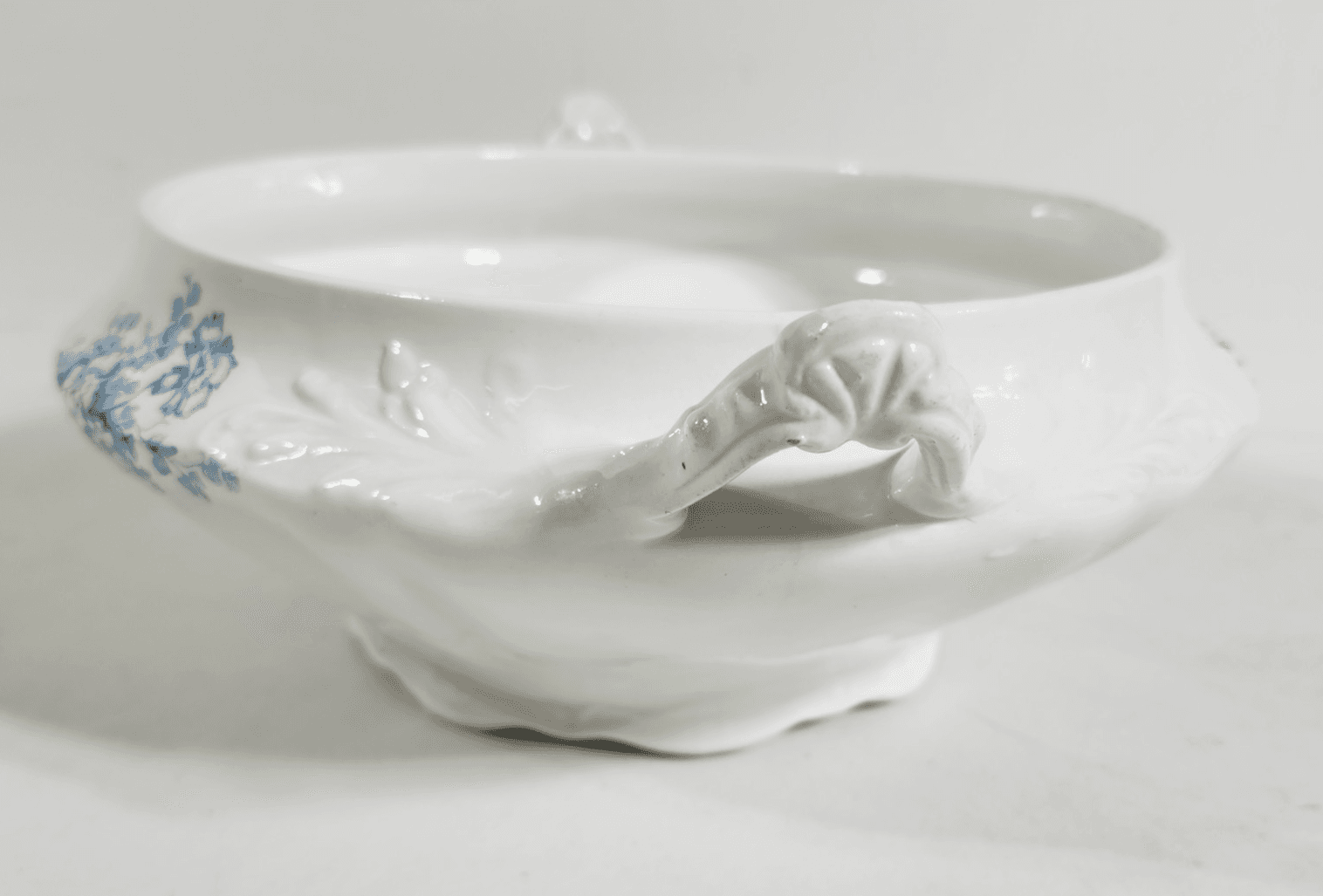 Vintage Homer Laughlin Blue Rose Serving Bowl Dish 11" - Thumbnail 7