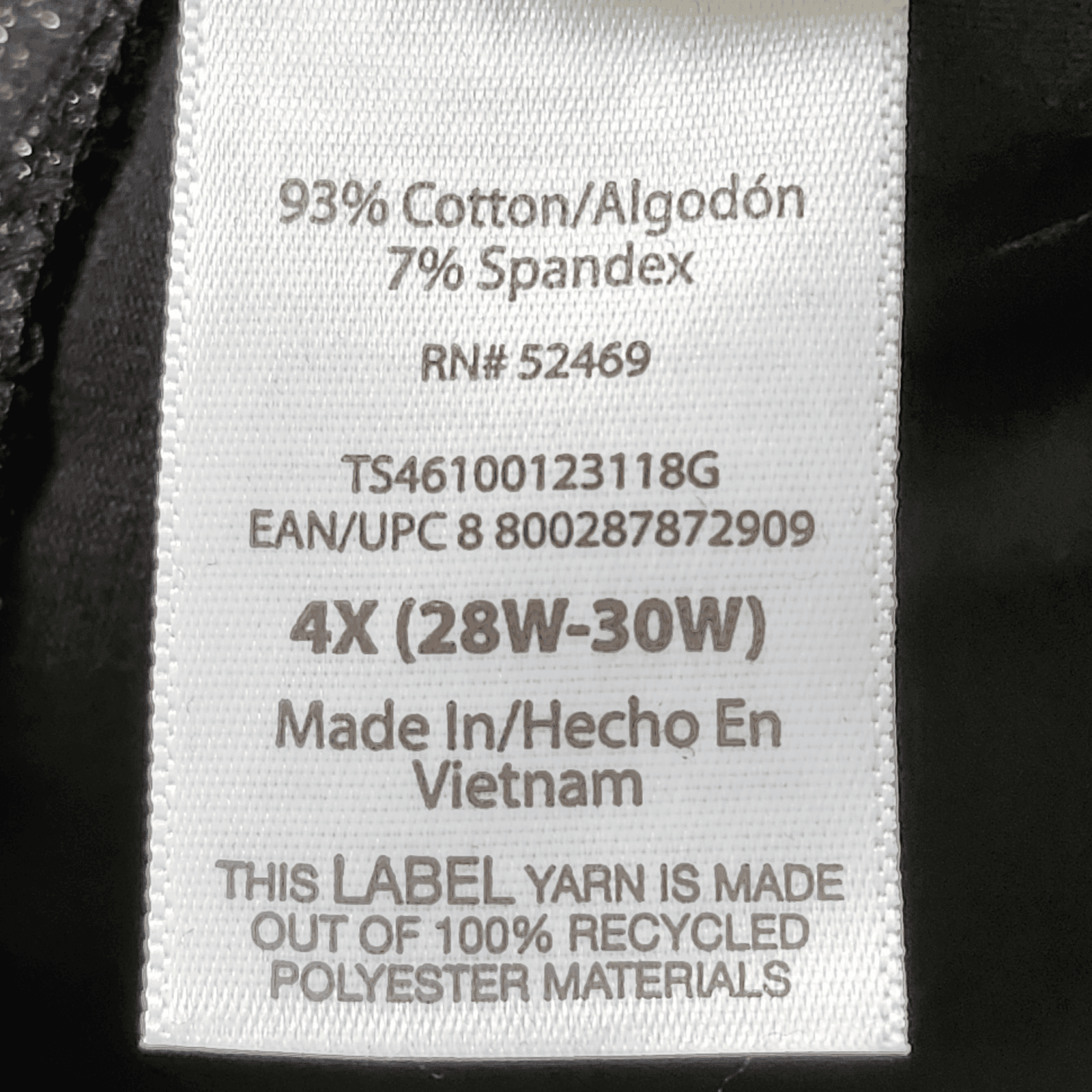 Terra & Sky Women's 4X High Rise Fitted Black Silver Leggings Plus Size NEW - Thumbnail 9