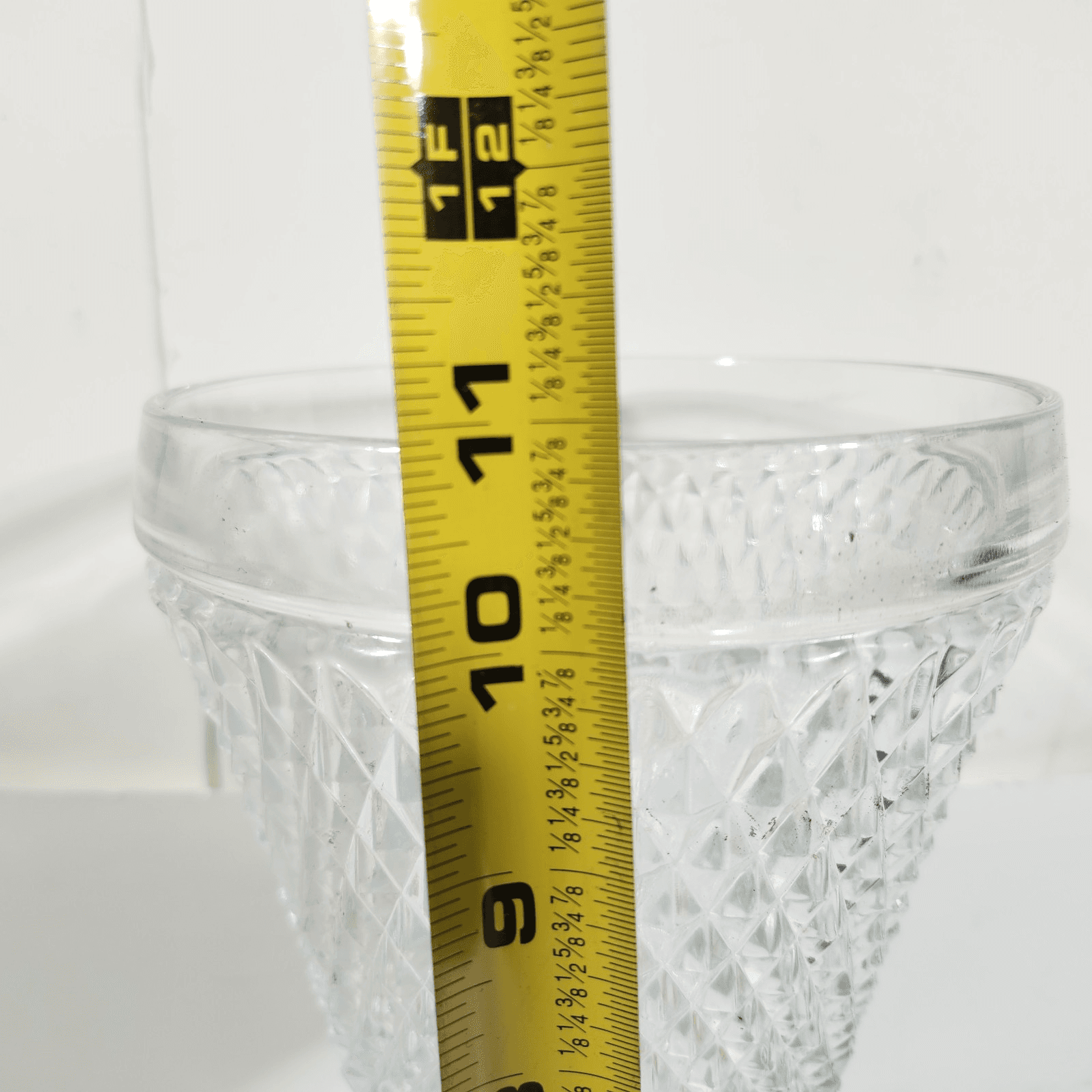 Antique Vintage Early Pressed Glass Large Goblet Chalice Vase Clear Crystal - Thumbnail 5