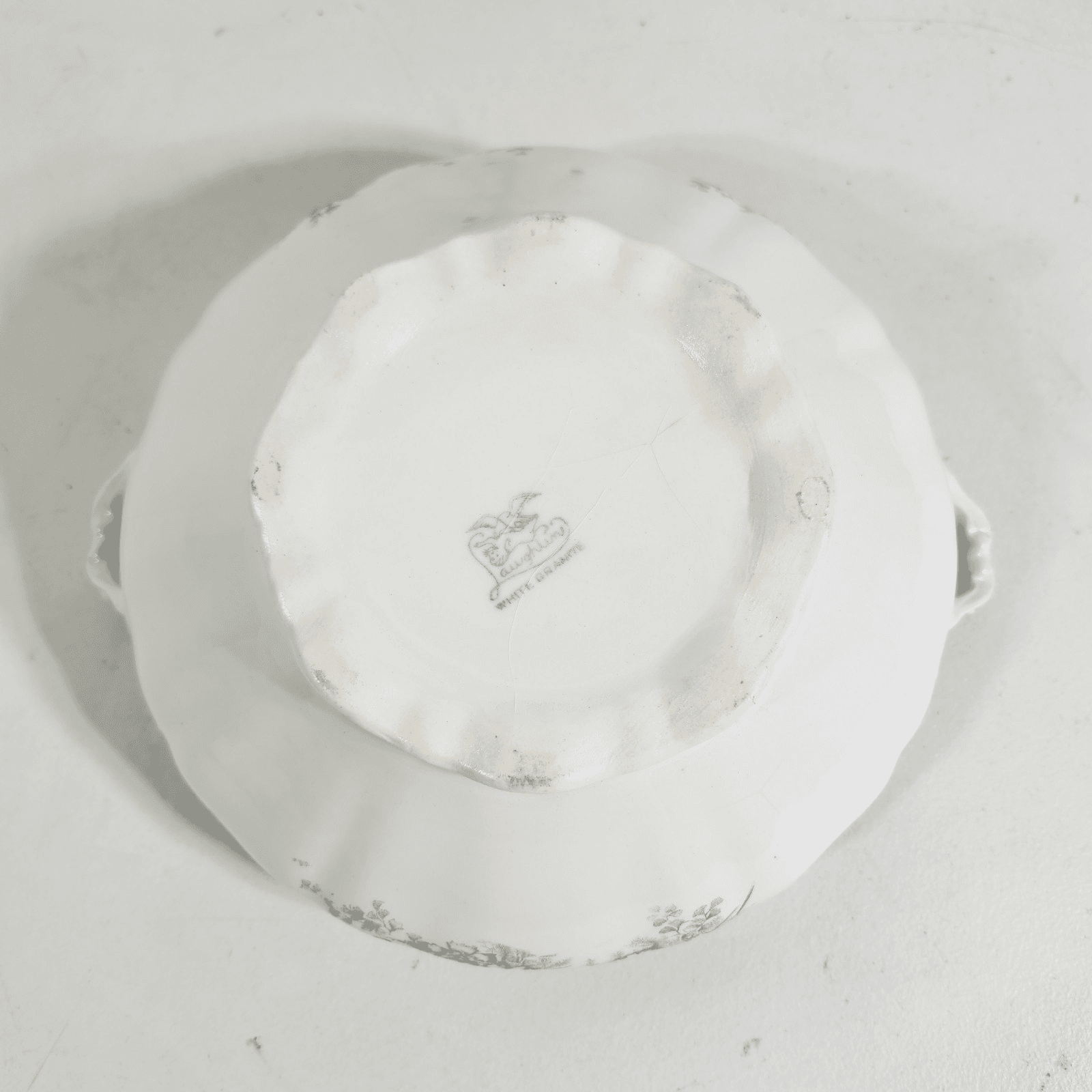 Vintage Homer Laughlin Blue Rose Serving Bowl Dish 11" - Thumbnail 12