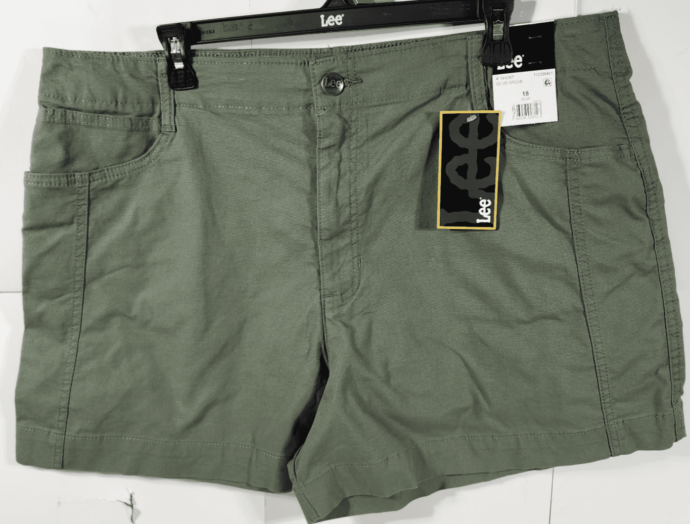 Lee Women's Size 18 High Rise Regular Fit Shorts Green NEW - Thumbnail 5
