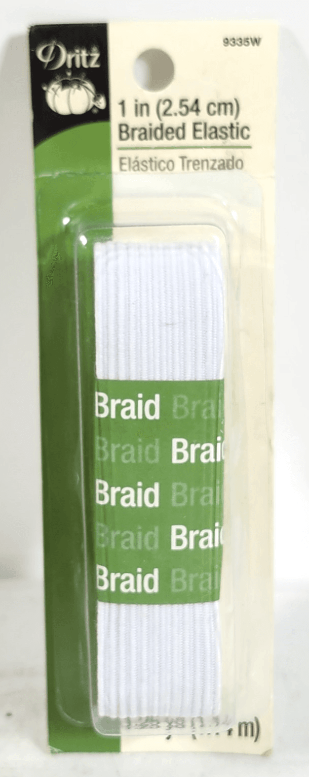 Dritz 9535W 1" Braided Elastic 1" x 4 yards White