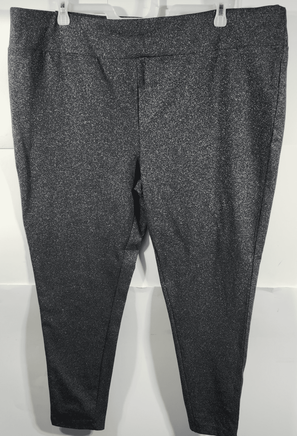 Terra & Sky Women's 4X High Rise Fitted Black Silver Leggings Plus Size NEW - Thumbnail 5