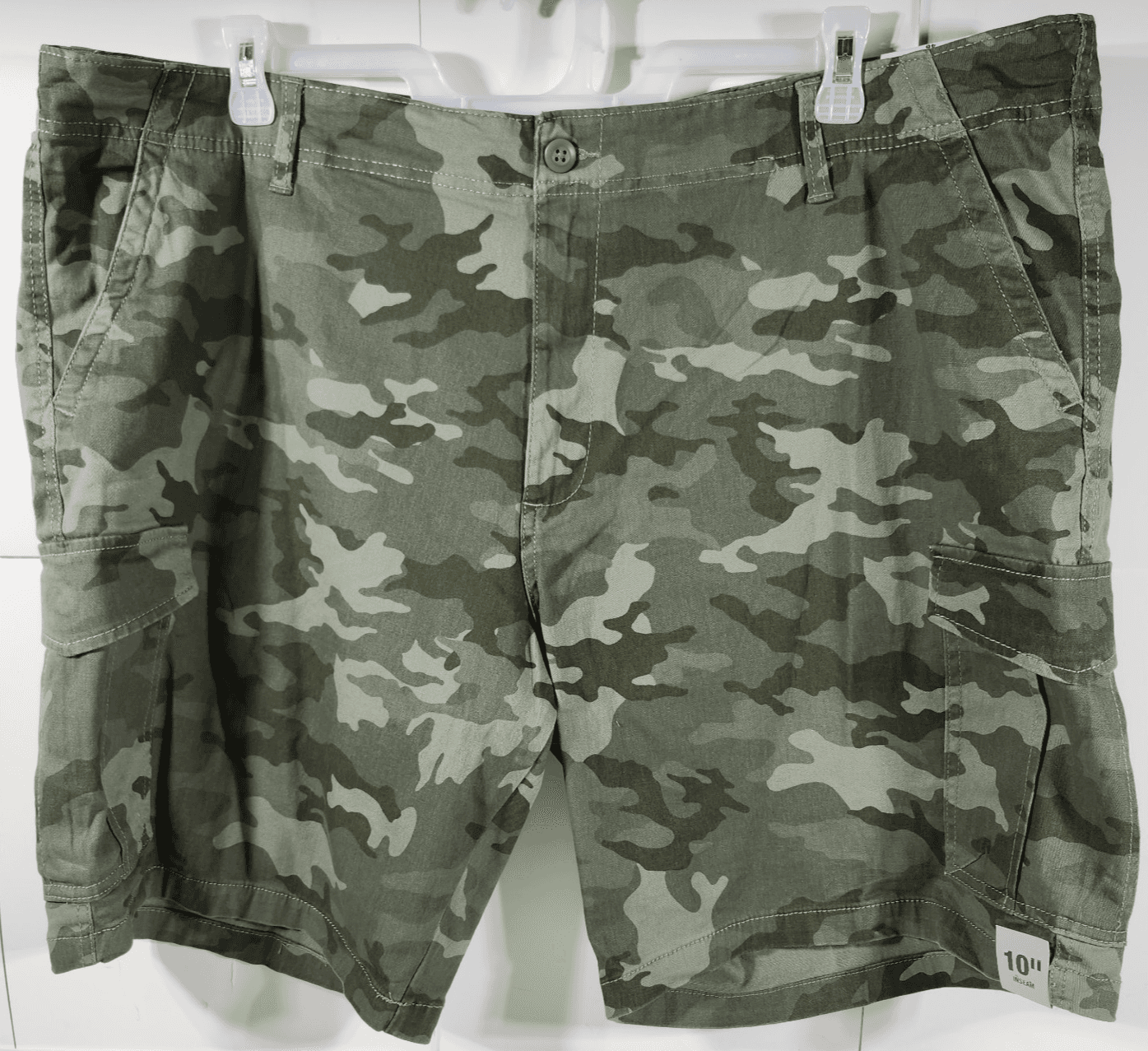 George Men's Size 46 Cargo Shorts At the Knee 10" Camo Green NEW