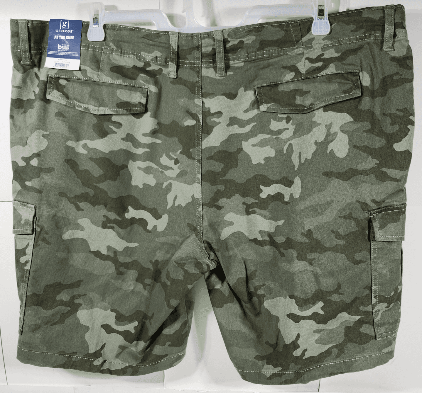George Men's Size 46 Cargo Shorts At the Knee 10" Camo Green NEW - Thumbnail 6
