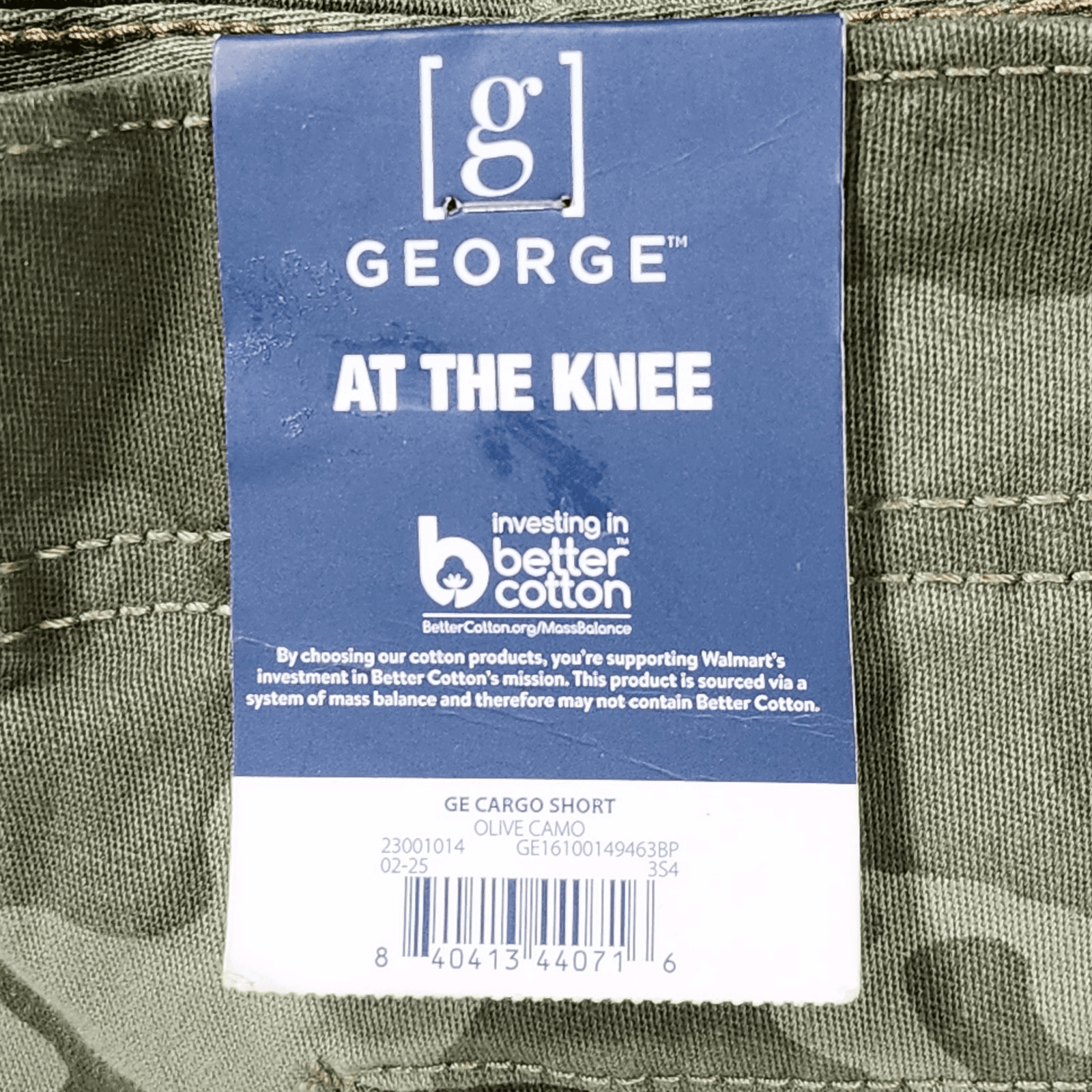 George Men's Size 46 Cargo Shorts At the Knee 10" Camo Green NEW - Thumbnail 8