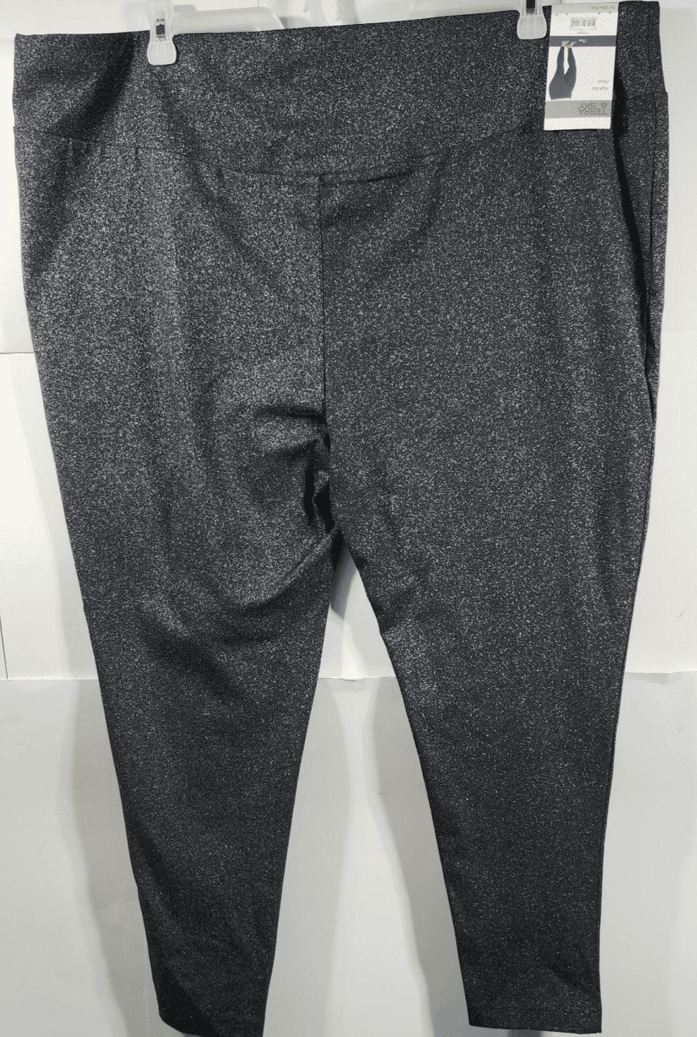 Terra & Sky Women's 4X High Rise Fitted Black Silver Leggings Plus Size NEW - Thumbnail 6