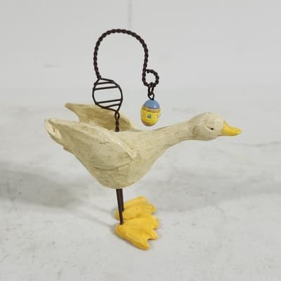 Goose Figurine with Egg Bird Sculpture Home Decor Animal Gift - Thumbnail 4