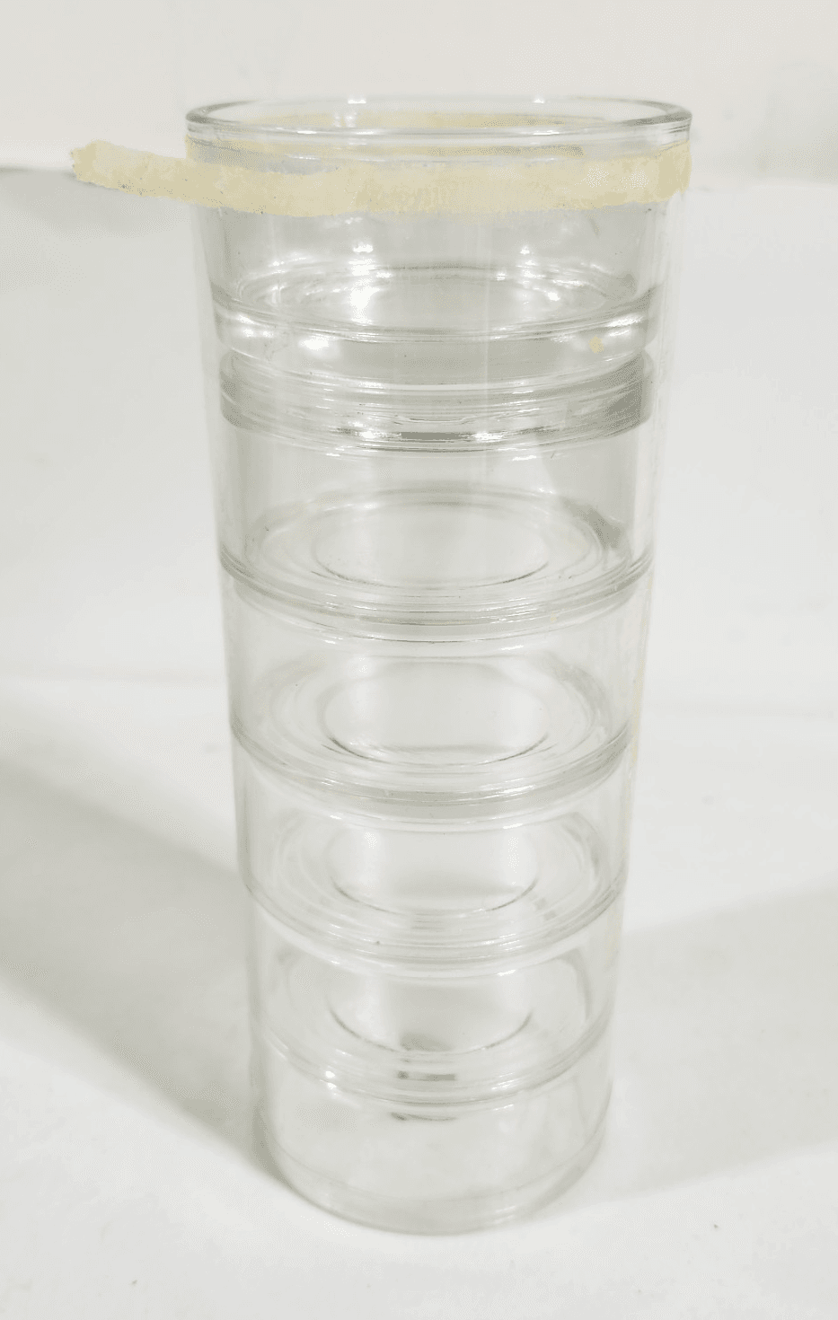 Lot of 6 Clear Stackable Glass Cups 2.75"