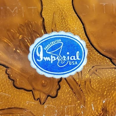 Imperial Carnival Glass Three French Hens 1972 Vintage Home Decor - Thumbnail 4
