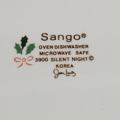 4 Sango Silent Night Plates 3900 Korea 7.5” Christmas Holiday Home Dinnerware - Thumbnail 5