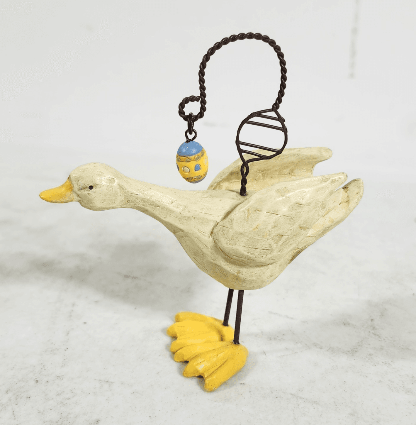 Goose Figurine with Egg Bird Sculpture Home Decor Animal Gift