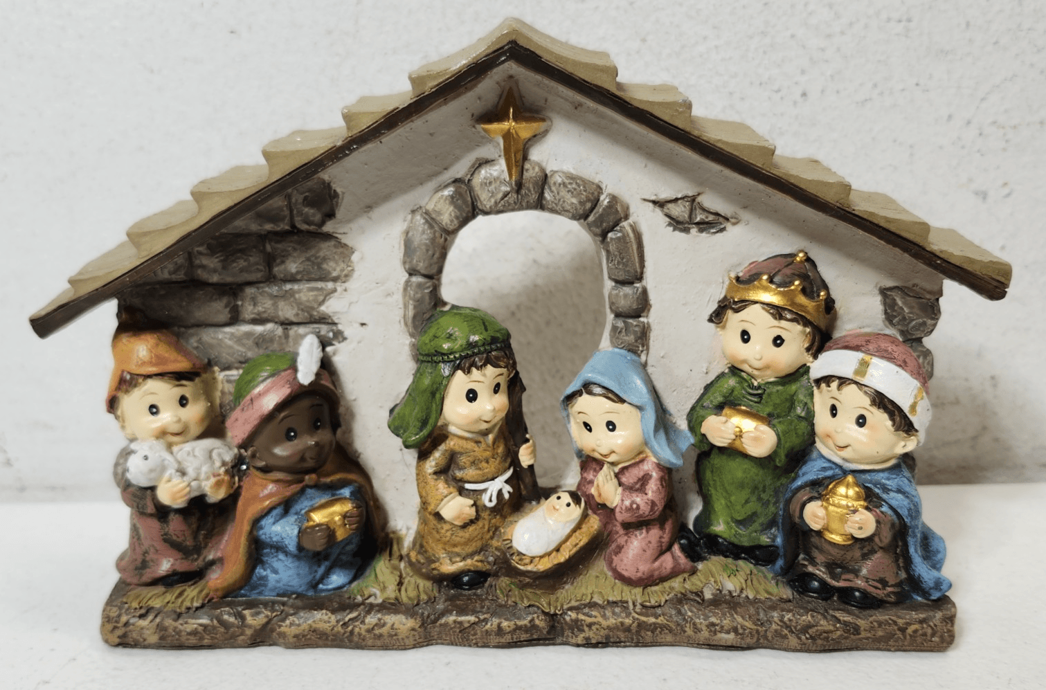 Ceramic Nativity Scene Holiday Home Decor Christmas Religious 7.5”x 5.25"