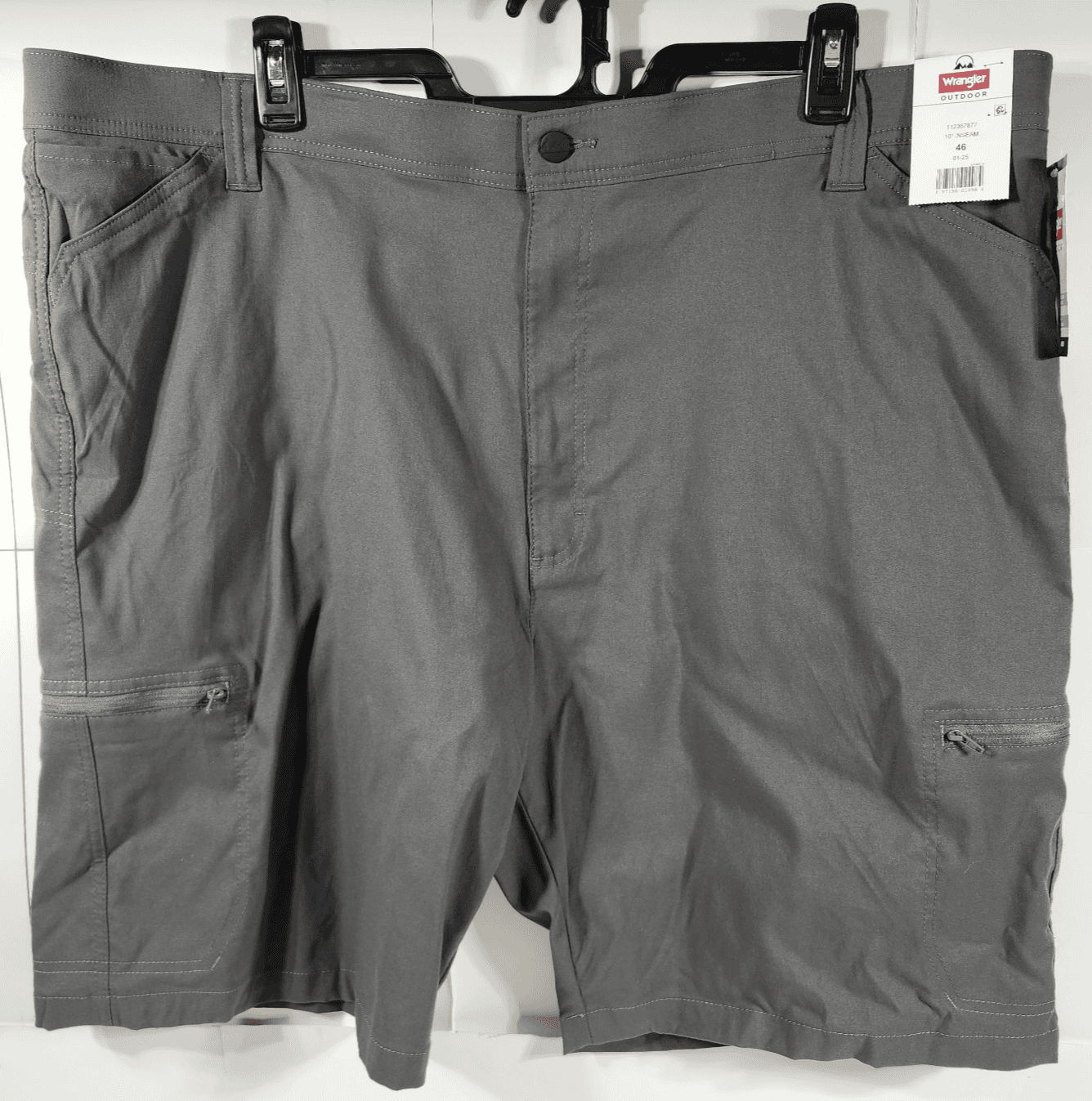 Wrangler Mens 46 Cargo Shorts Moisture Wicking UPF Pockets Softshell Gray NEW - Thumbnail 5