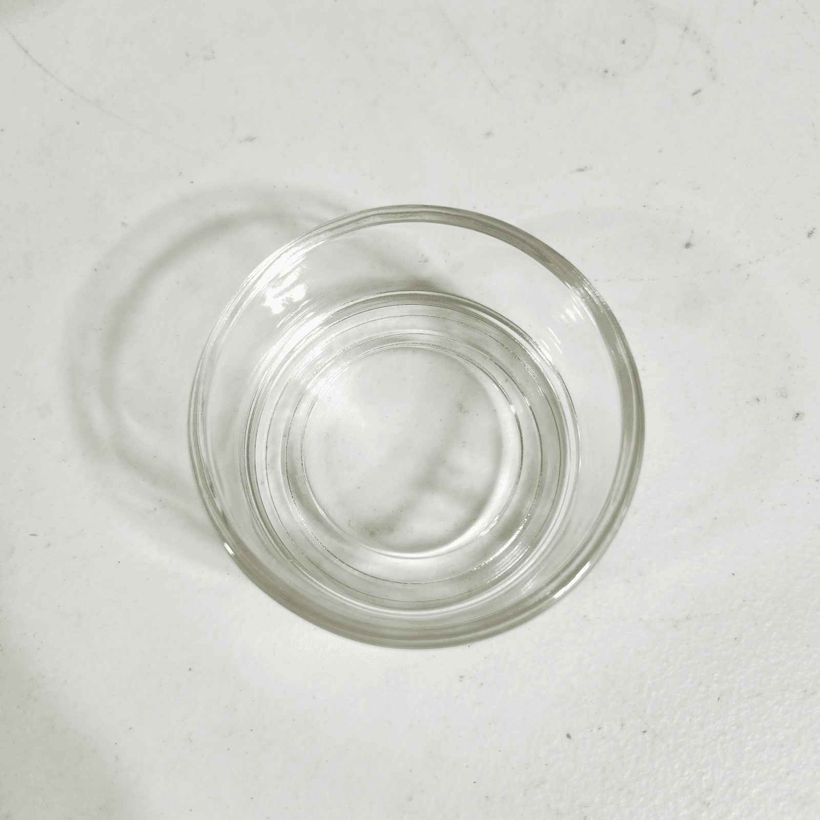 Lot of 6 Clear Stackable Glass Cups 2.75" - Thumbnail 2