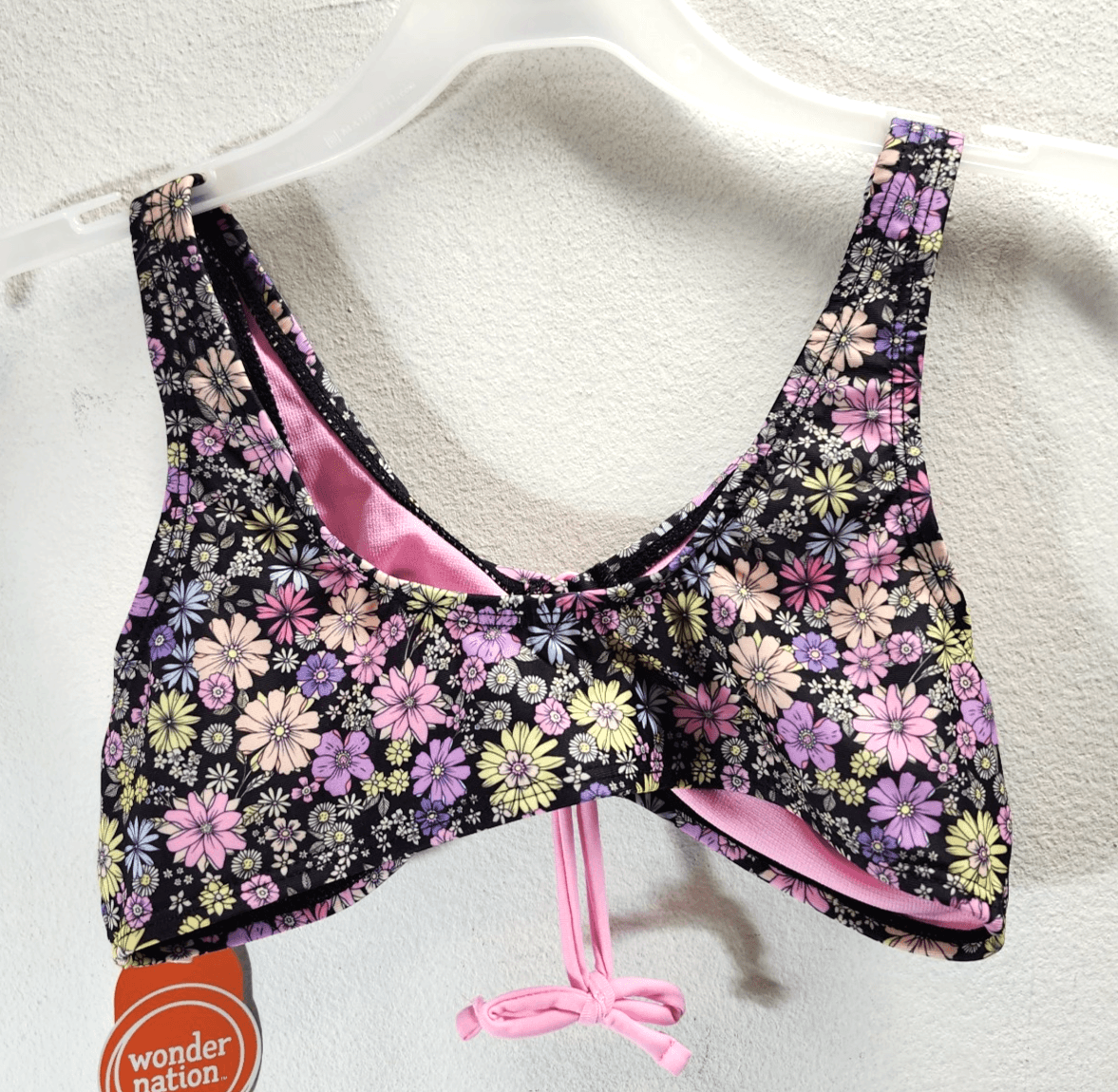 Wonder Nation Girls Large 10-12 Colorful Floral Swim Top Bikini NEW - Thumbnail 5