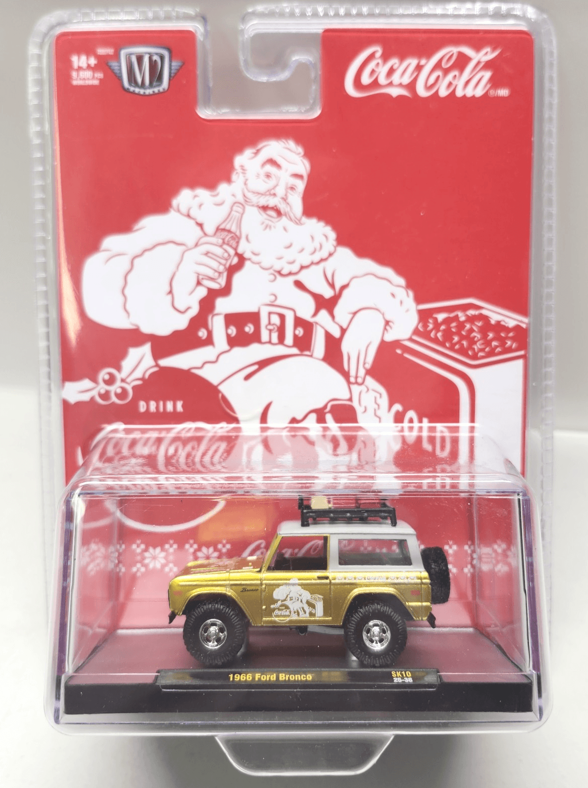 M2 Machines Coca-Cola Santa 1966 Ford Bronco Christmas 2025 Gold Car Toy NEW