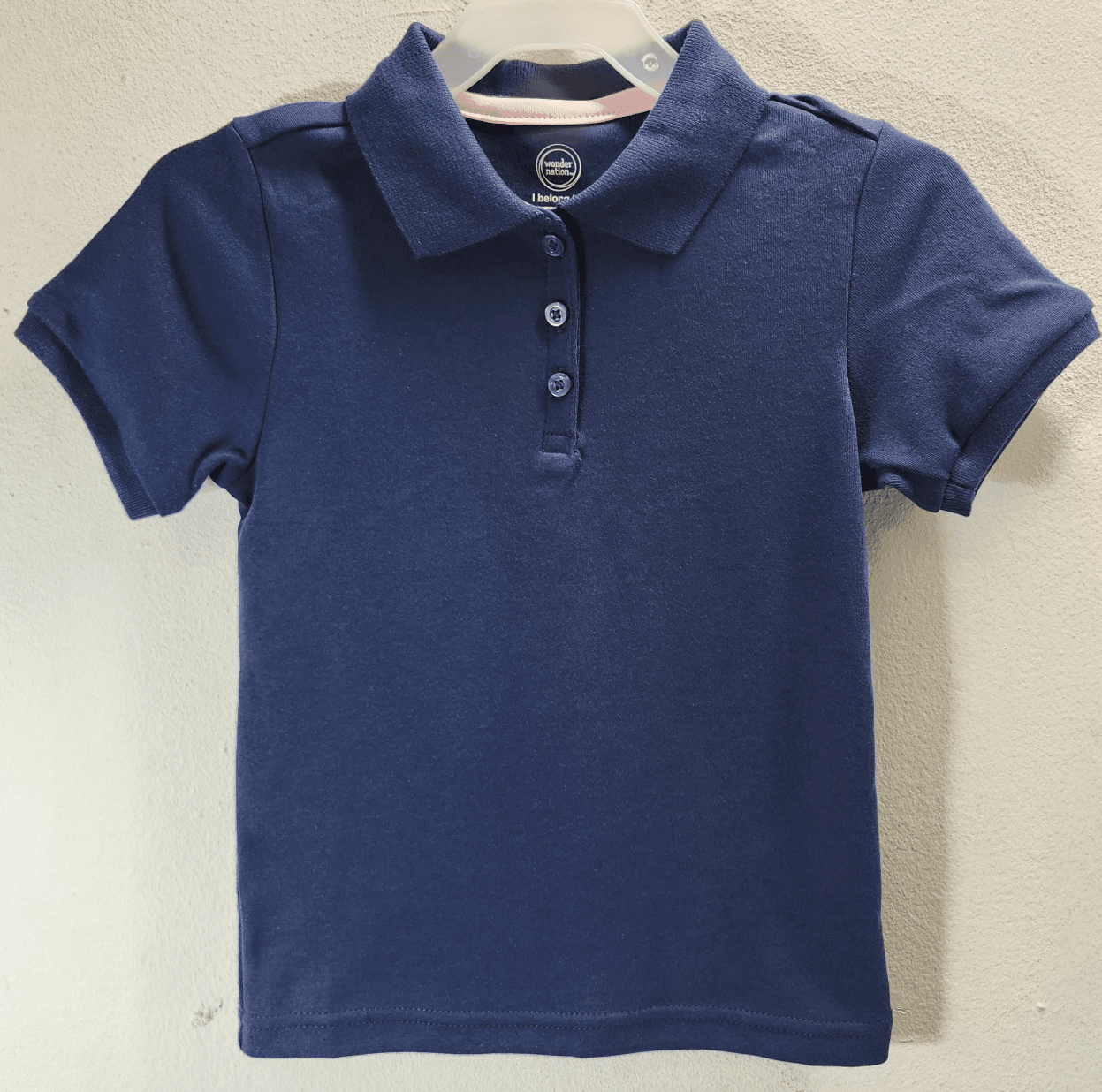 Wonder Nation Girl's Polo Shirt Size XS 4-5 Short Sleeve Blue