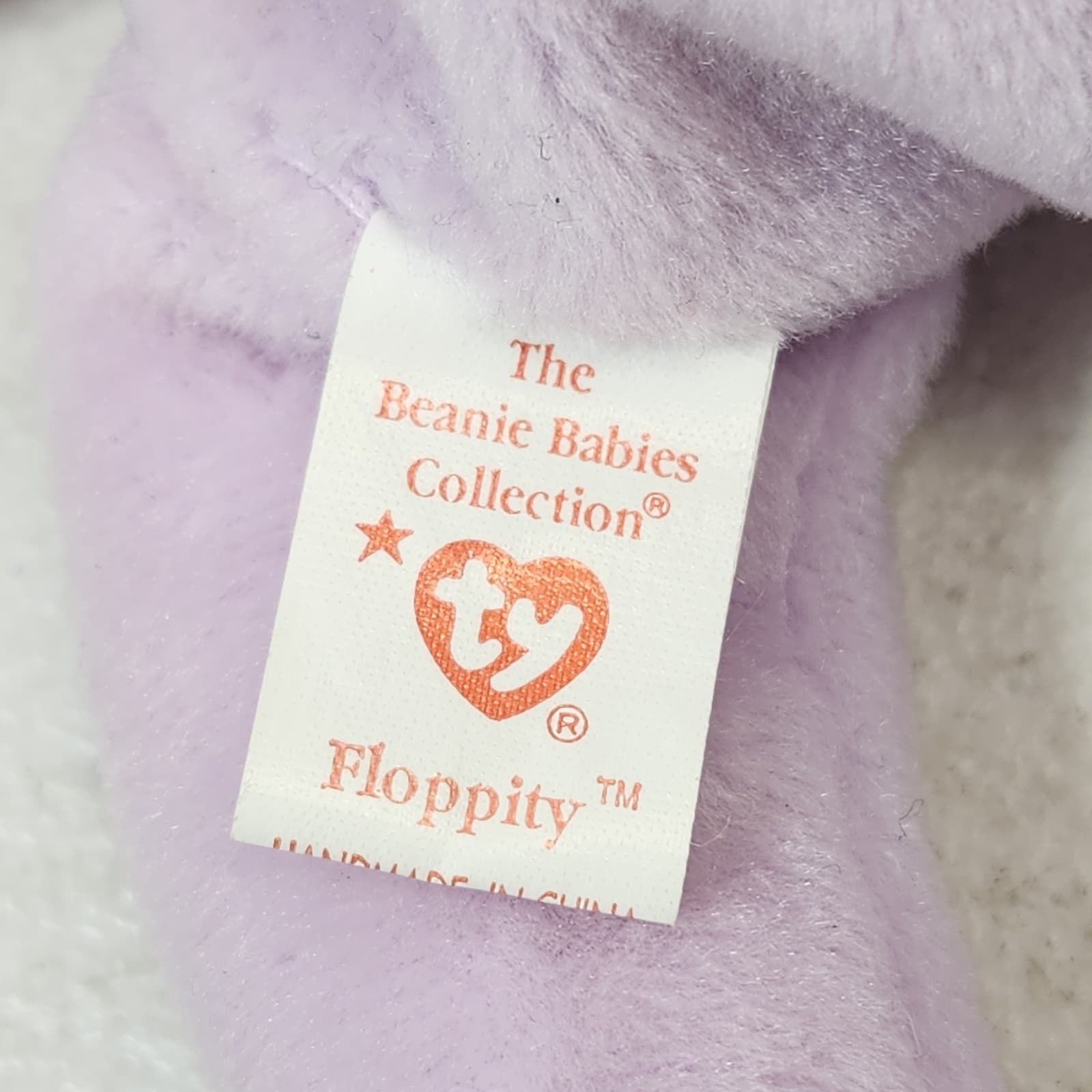 Ty Beanie Babies Floppity Lavender Easter Bunny Rabbit No Hang Tag - Thumbnail 6