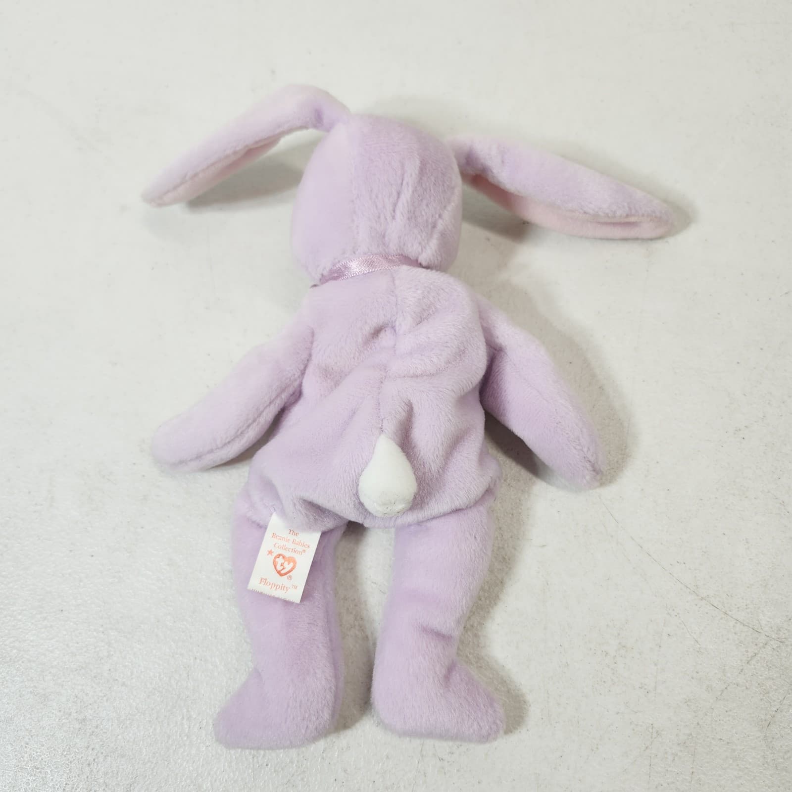 Ty Beanie Babies Floppity Lavender Easter Bunny Rabbit No Hang Tag - Thumbnail 5