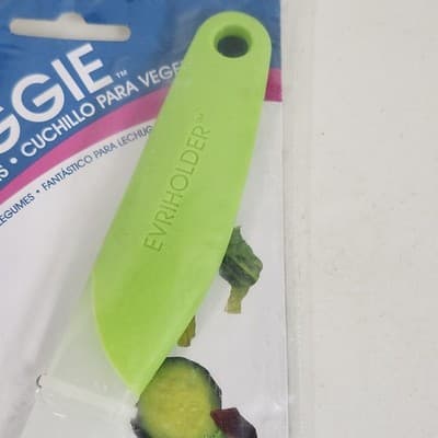 Evri Veggie 11" Vegetable Knife with Green Handle Evriholder NEW - Thumbnail 3