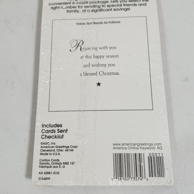 American Greetings Vintage Christmas Blessings Cards Pack Of 6 NEW - Thumbnail 6