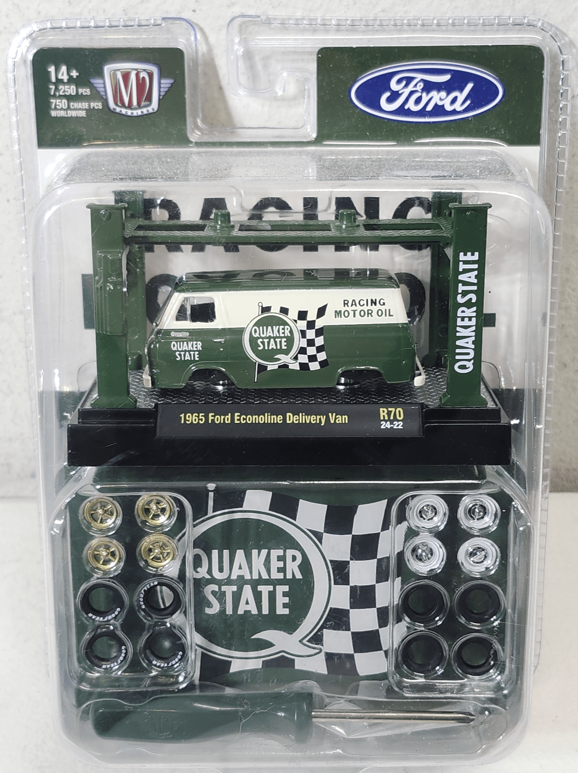 M2 Machines 1965 Ford Econoline Van Quaker State Model Kit 1/64 Toy Vehicle NEW