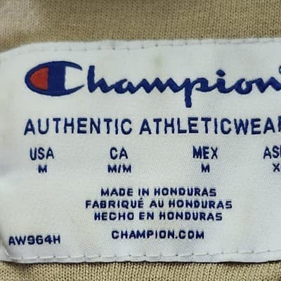 Champion Full Zip Hoodie Men's M Beige Hooded Sweatshirt Long Sleeve - Thumbnail 7