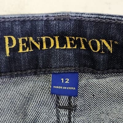 Pendleton Jeans Women's 12 Straight Leg Blue Denim Mid Rise - Thumbnail 7