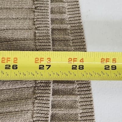 Calvin Klein Men's XXL V-Neck Pullover Sweater Brown Ribbed Long Sleeve - Thumbnail 3