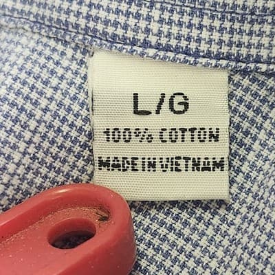 Age of Wisdom Shirt Men's Large Blue White Plaid Flap Pocket Button Up - Thumbnail 8