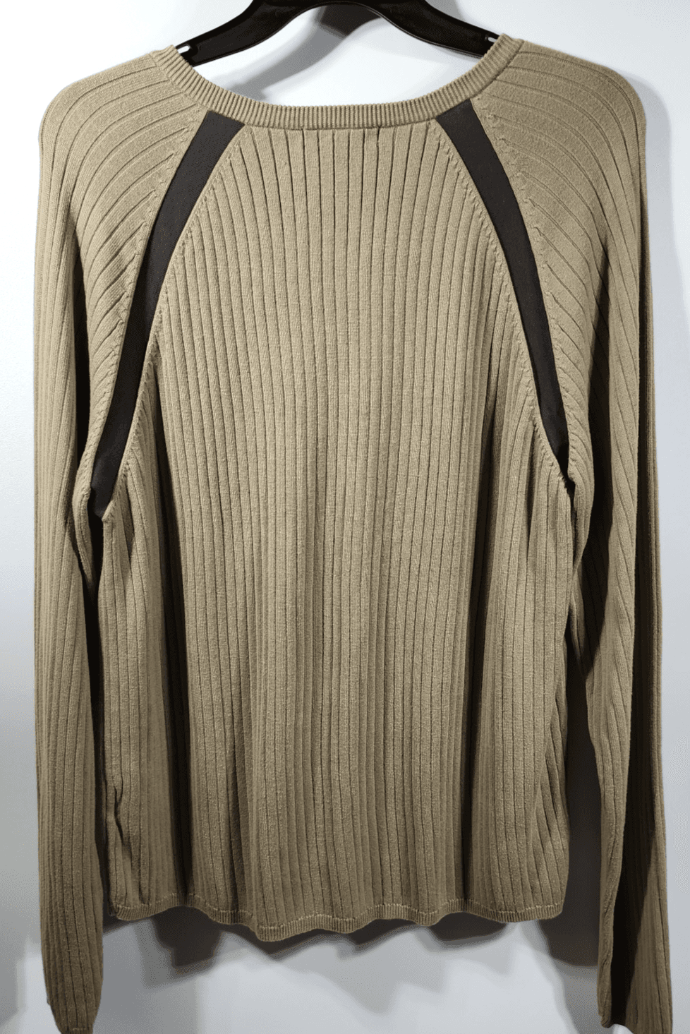 Calvin Klein Men's XXL V-Neck Pullover Sweater Brown Ribbed Long Sleeve - Thumbnail 6