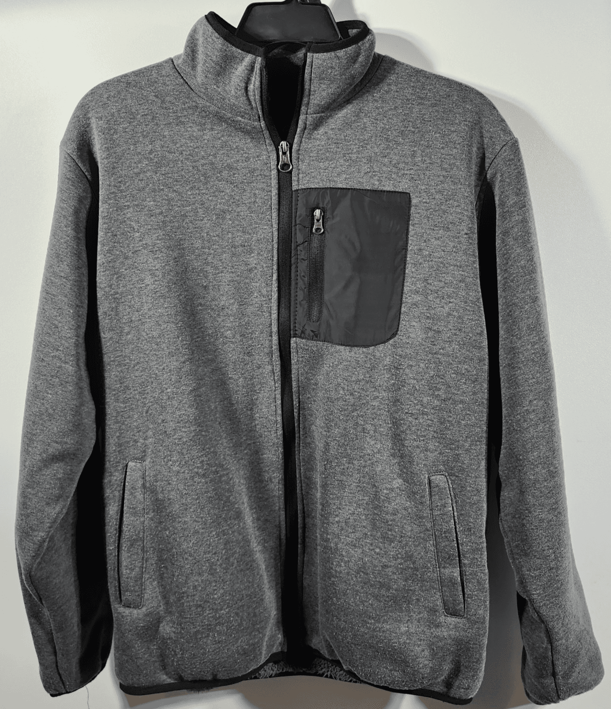 Rugged Wear Men's Large Long Sleeve Gray Pockets Full Zip Fleece Lined - Thumbnail 5